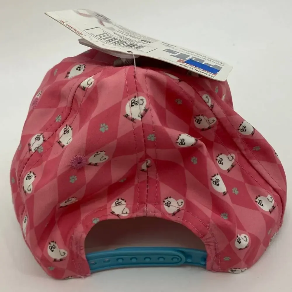 Secret Life Of Pets Girls Baseball Cap Snapback Hat Adjustable Pink Gray Kid NEW
